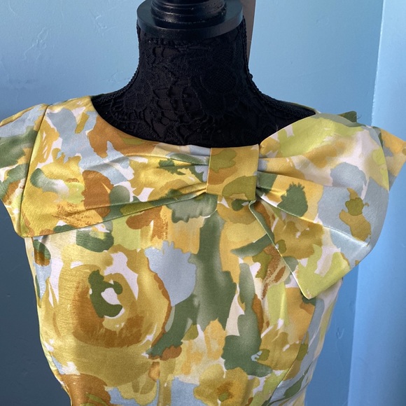 Isabella DeMarco Stunning baby blue & gold floral dress - size 4 - like new - Picture 2 of 7